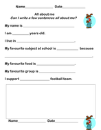 All about Me Activity. Worksheet by redclare1001 - Teaching Resources - Tes