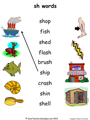 phonics worksheets ch th sh (draw to  phonics activities match line).pdf  image a word the the sh