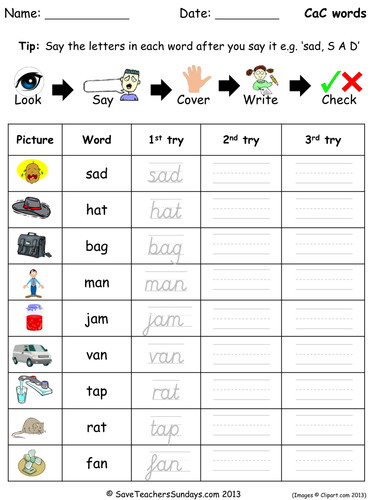 english grade 1 for dictation cursive, words joined,  1 (CaC)  Spellings Year CVC in no Aut001a lead