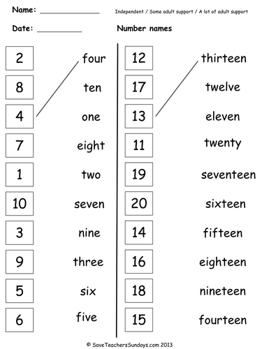 numbers to 20 lessons blendspace