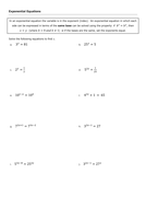 C1 Indices - Exponential Equations | Teaching Resources