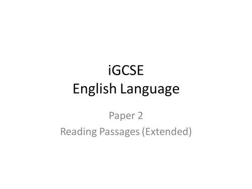Overview Cambridge IGCSE First Lang. English 0522 Teaching Resources