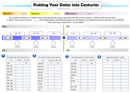 Putting year dates into centuries. | Teaching Resources