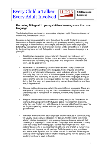 Becoming Bilingual 1:learning more than 1 language | Teaching Resources