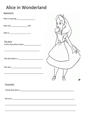 grade 4 for english book review Wonderland  by in Alice profiles Teaching of  Character 4877jessie
