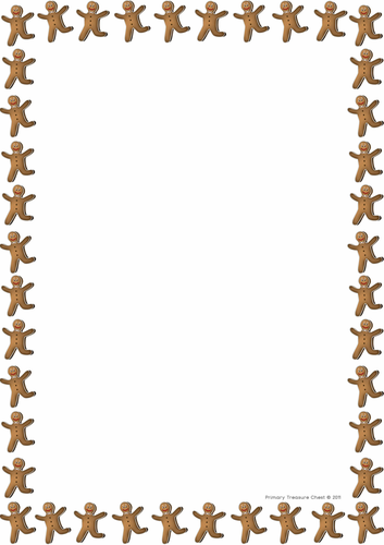 Gingerbread Man themed page border | Teaching Resources