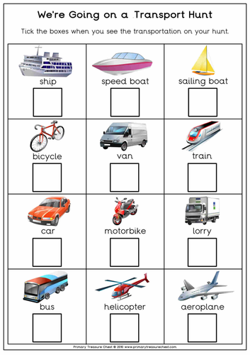 We're Going on a Transport Hunt | Teaching Resources