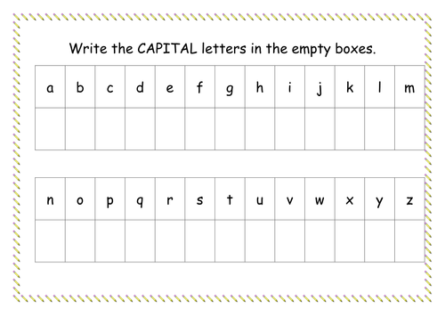 Capital Letter Worksheet | Teaching Resources