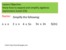 Expanding and Simplifying Alegbraic Expressions | Teaching Resources
