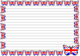 UK Flag Themed Lined paper and Pageborders | Teaching Resources