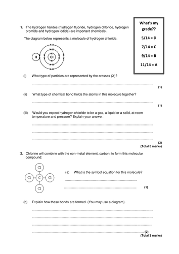 Printables Covalent Bonding Worksheet covalent bonding task worksheet and exam questions by olivia calloway teaching resources tes