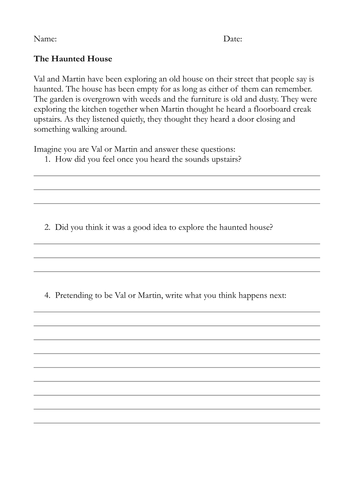 creative writing assignment worksheet