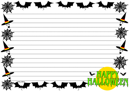 Halloween Themed Lined Paper and Pageborders | Teaching Resources