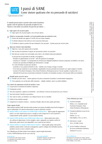 SANE Steps: How to help - Italian | Teaching Resources