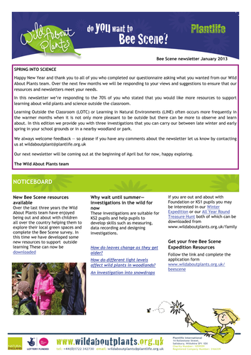 Bee Scene Newsletter - January 2013 | Teaching Resources