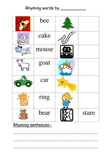 Rhyming sentences | Teaching Resources