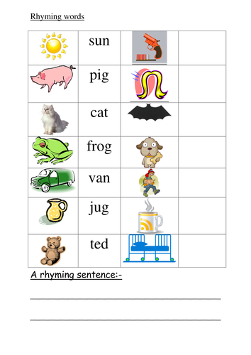 Rhyming sentences | Teaching Resources