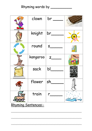 Worksheets Rhyming Sentence sentences with rhyming words for kids virallyapp printables worksheets by annhatton teaching resources tes rhyme it