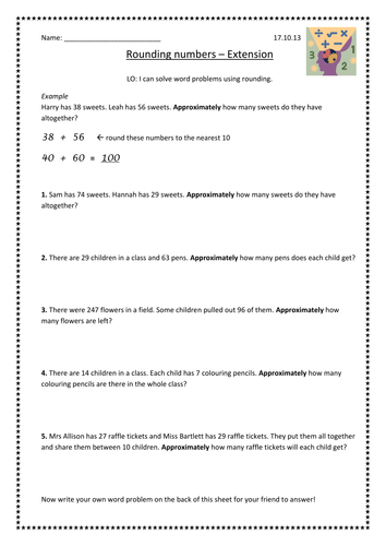 rounding off numbers problem solving