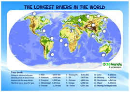 rivers of the world map ks2 The World S Longest Rivers Teaching Resources rivers of the world map ks2