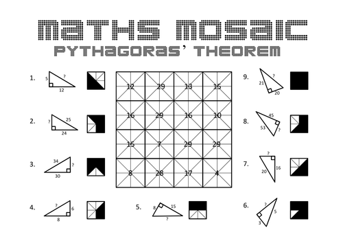 pythagorean theorem coloring activity pages - photo #19