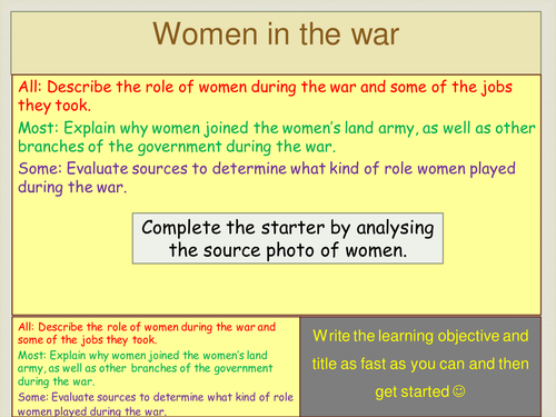 British women during World War 2 | Teaching Resources