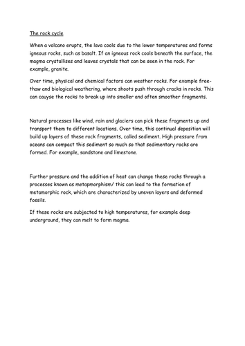 The rock cycle | Teaching Resources