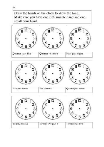 Time Worksheets time worksheets quarter past : Year 2/3 Time sheets -quarters,half, and 5 minutes by rdhillon1987 ...