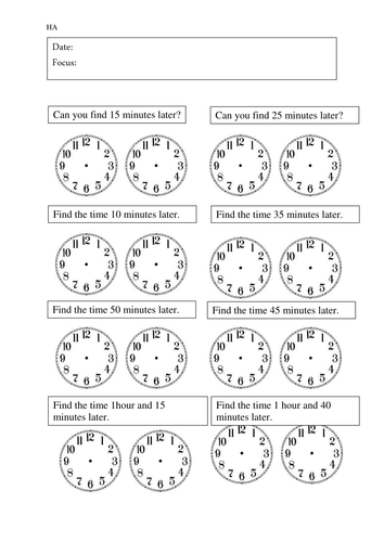 Year 3 - Time intervals worksheets | Teaching Resources