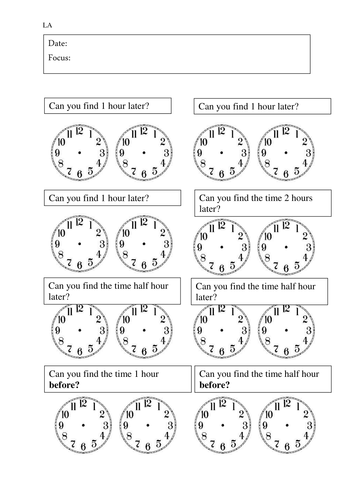 Year 3 Time Intervals Worksheets Teaching Resources