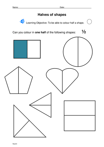 halving shapes teaching resources