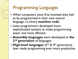 Generations of Programming Language | Teaching Resources