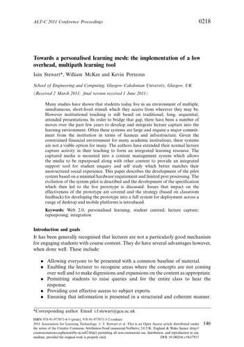 Towards a personalised learning mesh | Teaching Resources
