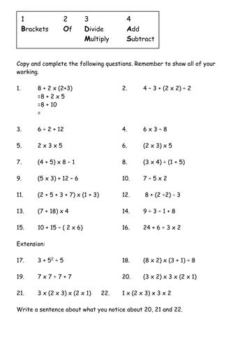 Order of Operations | Teaching Resources