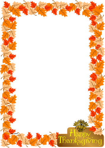 Thanksgiving Day Themed Lined paper and Pageborder