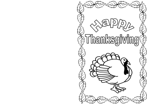 Thanksgiving Day Themed Cards (BW)