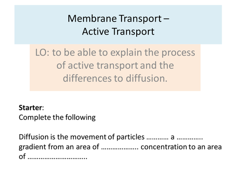 Active transport worksheets | Teaching Resources
