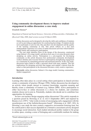 Using community development theory | Teaching Resources