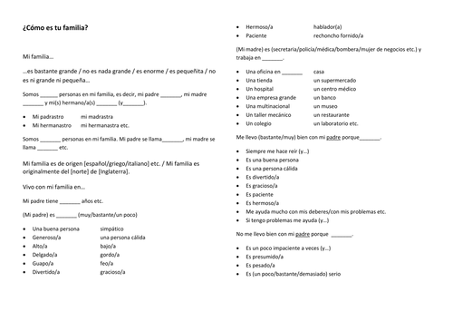 Mi familia | Teaching Resources