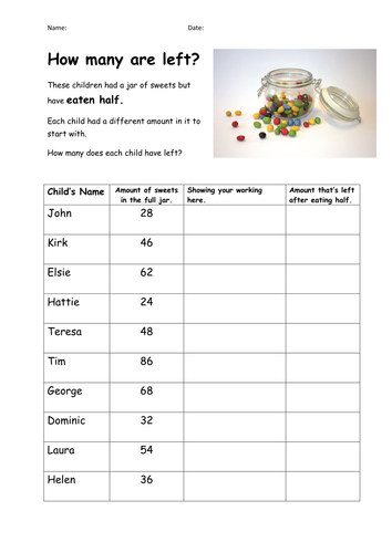 halving-even-numbers-year-4-teaching-resources