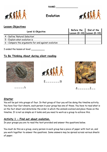 Evolution by biscuitcrumbs - Teaching Resources - TES