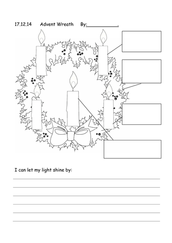Advent Wreath Colouring Sheet Five Candles | Teaching Resources