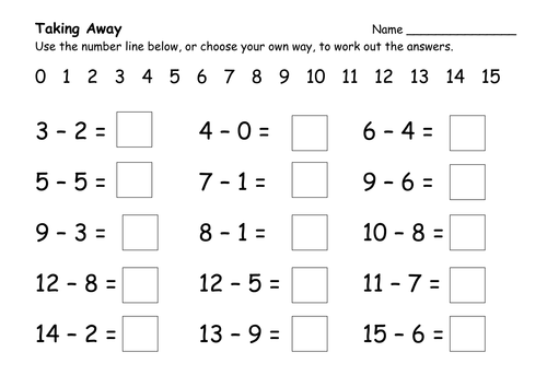 Subtraction Worksheets | Teaching Resources