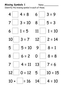 missing Symbols (  Worksheets Missing   years  early  number Resources ) TES  and worksheets