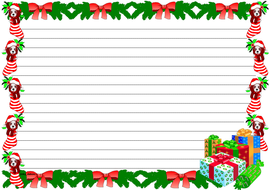 christmas themed lined paper and pageborders teaching