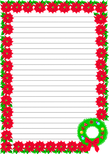 Christmas Themed Lined paper and pageborders | Teaching Resources