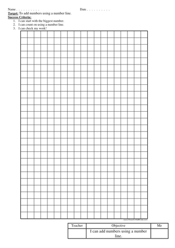 Number Line Addition | Teaching Resources