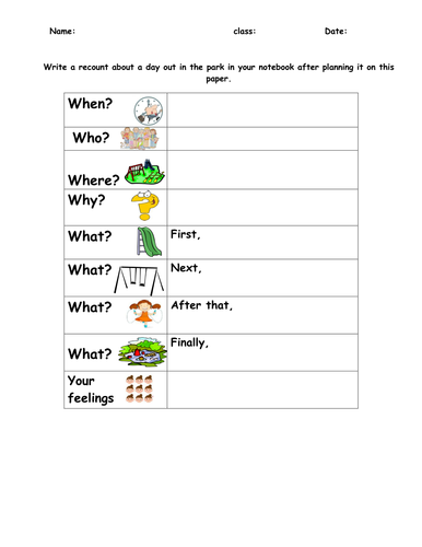 recount writing teaching resources
