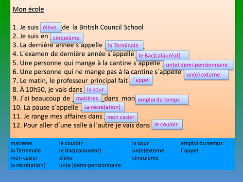 Mon Ecole Teaching Resources