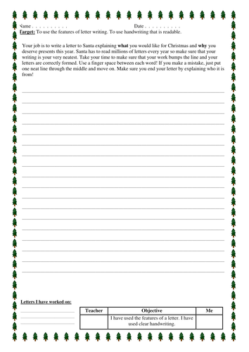 Christmas Letter to Santa | Teaching Resources